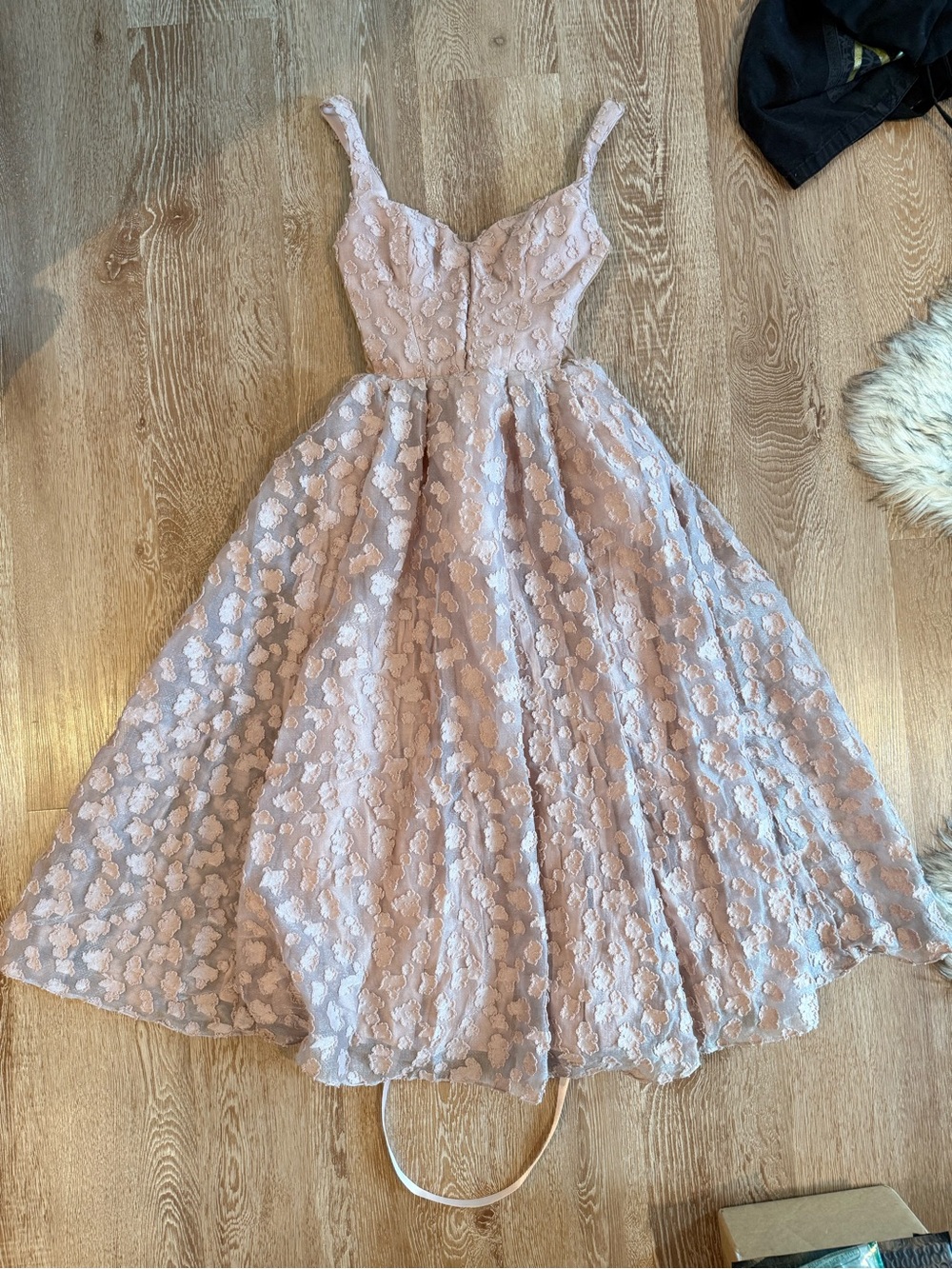 House of CB Lovely French Rose pink floral dress XS NWT